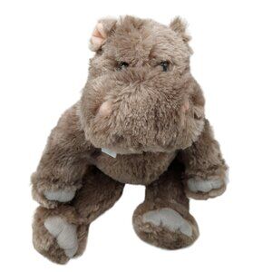 Bears2go Hippo Hippopotamus Plush Stuffed Animal Toy Brown